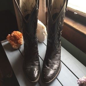 Boots Tony Lama Black Ostrich